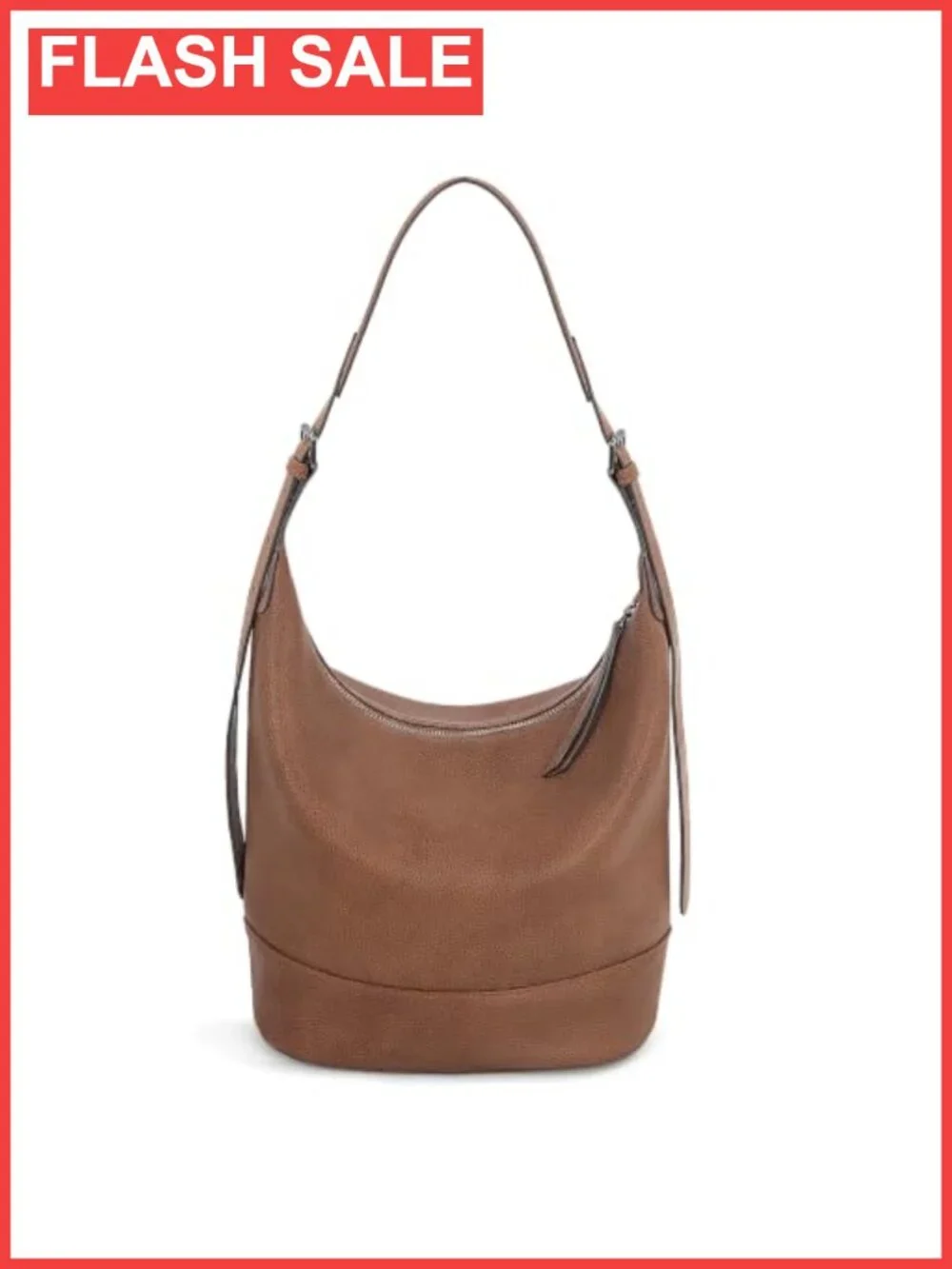 Full-Grain Leather Slouchy Hobo Tote Bag Adjustable Crossbody Shoulder Handbag
